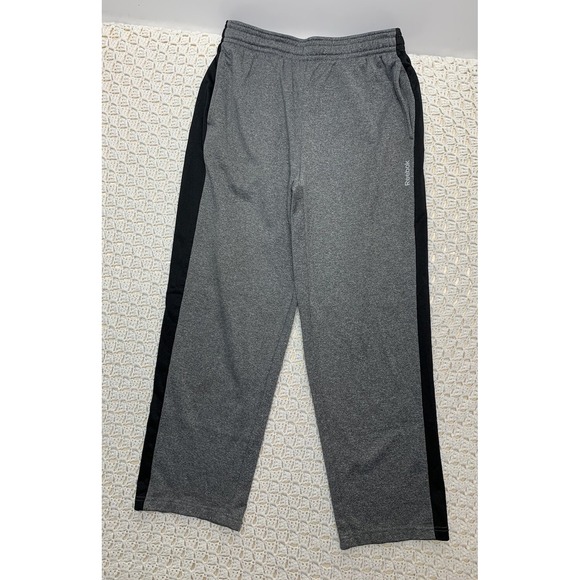 Reebok Sweatpants Men Large Gray  Elastic Waist Drawstring 2-pockets Straight - Picture 1 of 9